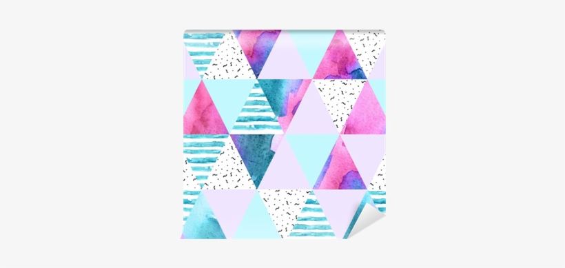 Abstract Geometric Watercolor Seamless Pattern - Fiori Tropicali Texture, transparent png download