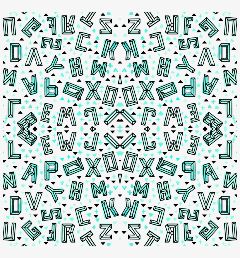 Geometric Alphabet Mint Tiny // Letters Trendy Modern, transparent png download