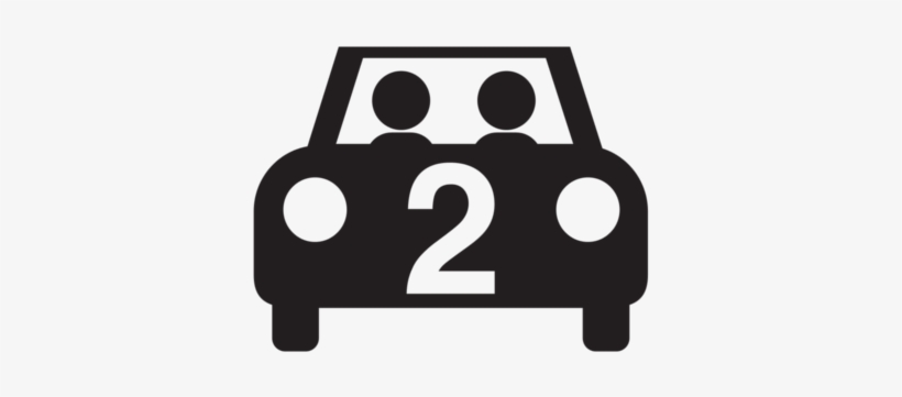 Silhouette Representing Two People Lift Sharing - Car With People Silhouette, transparent png download