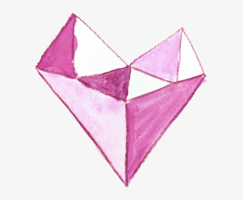 Geometric Heart Watercolor Painting - Watercolor Painting, transparent png download