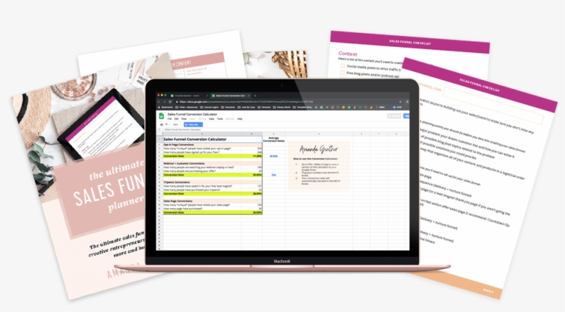 Sales Funnel Starter Kit Mockup - Web Page, transparent png download