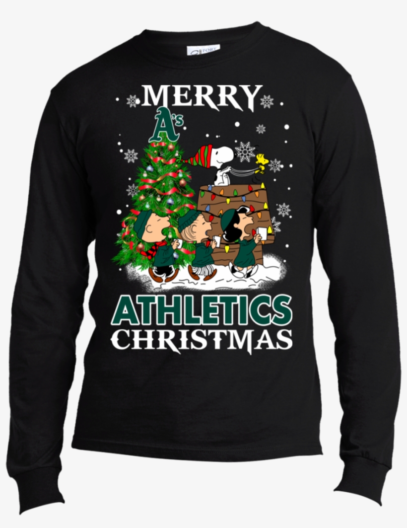 Merry Oakland Athletics Christmas Snoopy Ugly Sweater, transparent png download