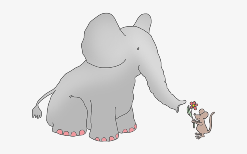 Image Freeuse Library Color Elephant Pencil And In - Elephant And Mouse Drawing, transparent png download