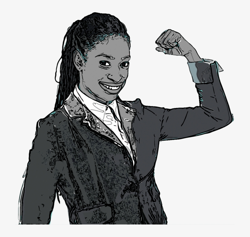 An Illustration Of A Woman With Fist Raised And Clenched - Cartoon, transparent png download
