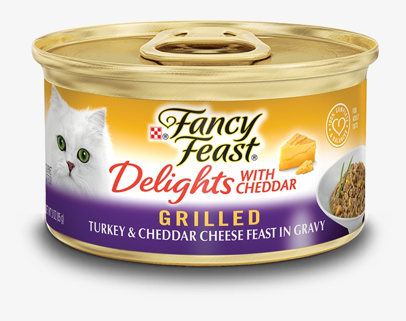 Delights With Cheddar Grilled Turkey & Cheddar Cheese - Fancy Feast Wet Cat Food, transparent png download