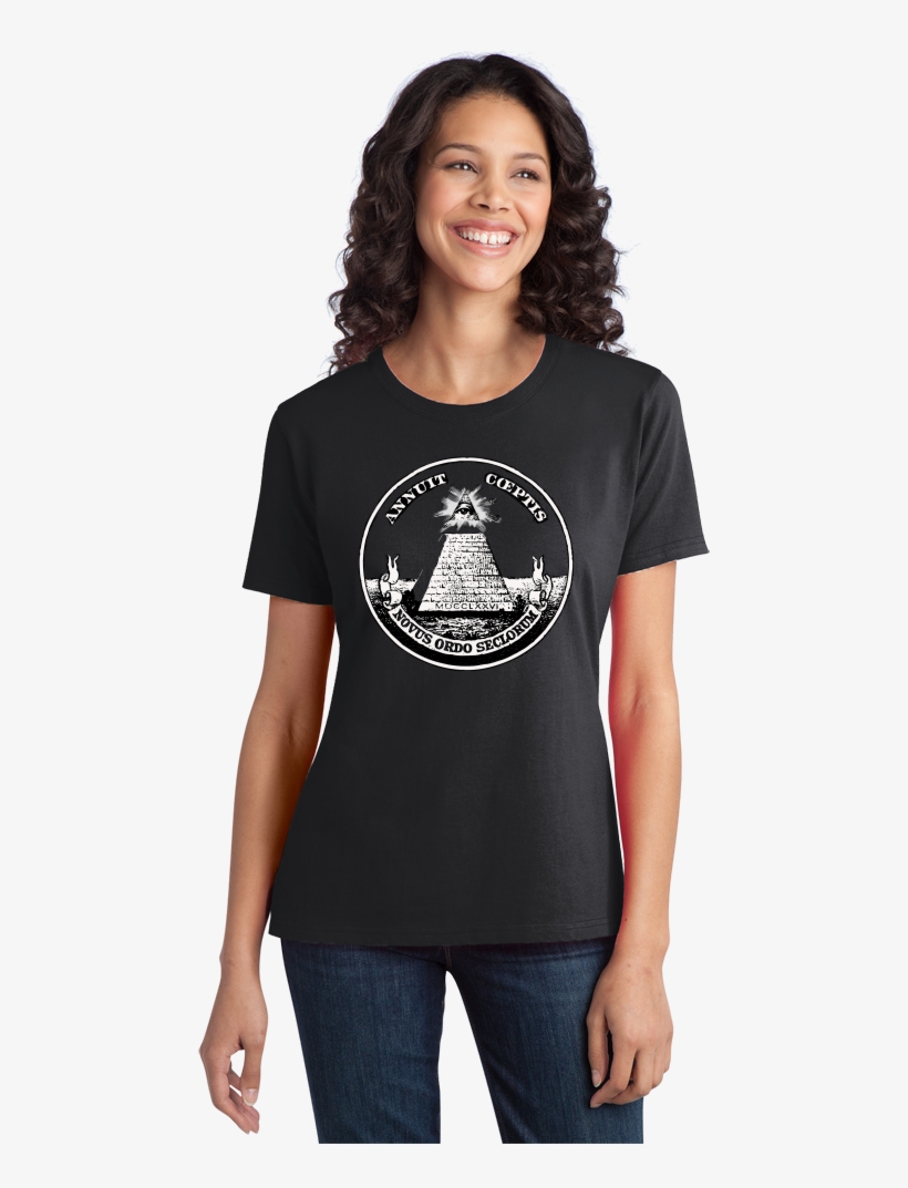 Ladies Black Eye Of Providence Pyramid - Shirt, transparent png download