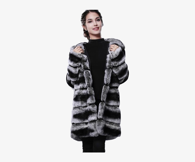 Hooded Rex Rabbit Fur Coat - Fur Clothing, transparent png download