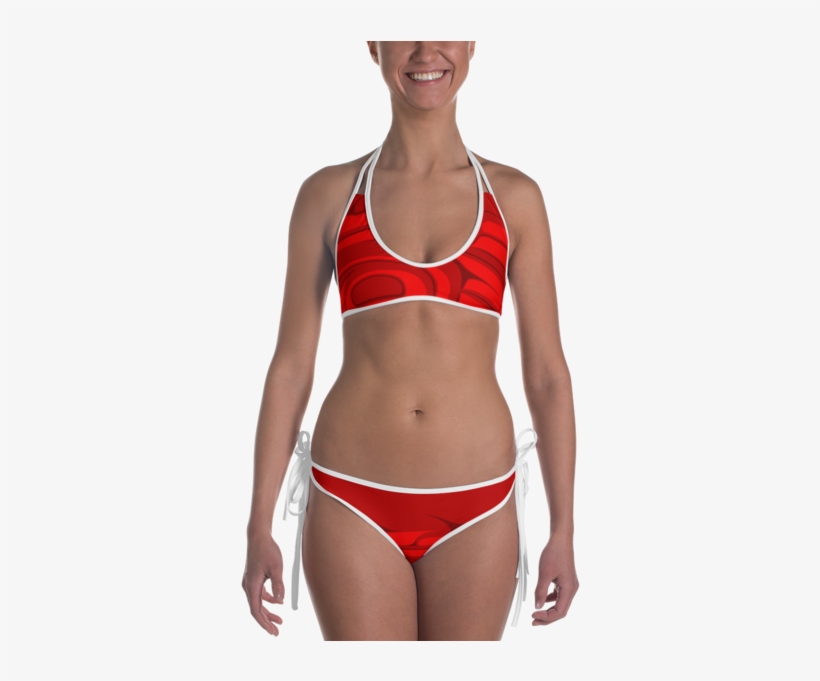 Red On Red Bikini - Swimsuit, transparent png download