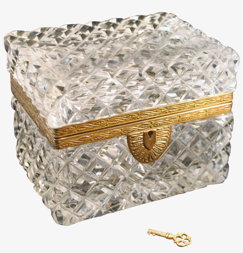 French Style Bronze Mounted Cut Glass Crystal Hinged - Box, transparent png download