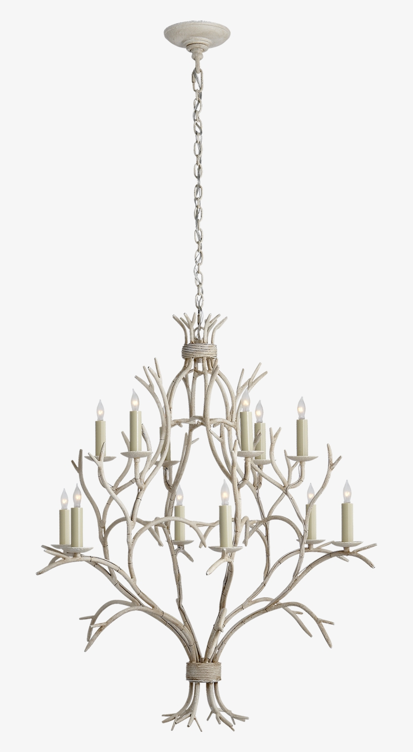 Branch Open Frame Chandelier In Old White - Chandelier, transparent png download