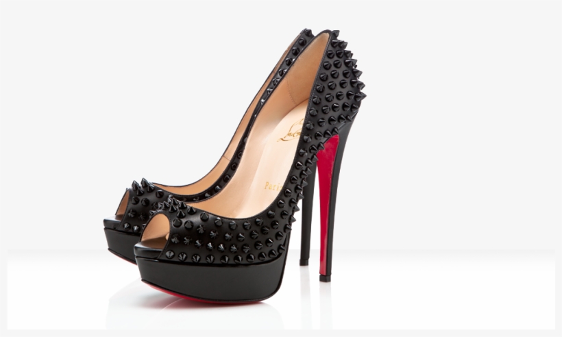 Is This Your First Heart - Christian Louboutin Lady Peep Black Spike, transparent png download