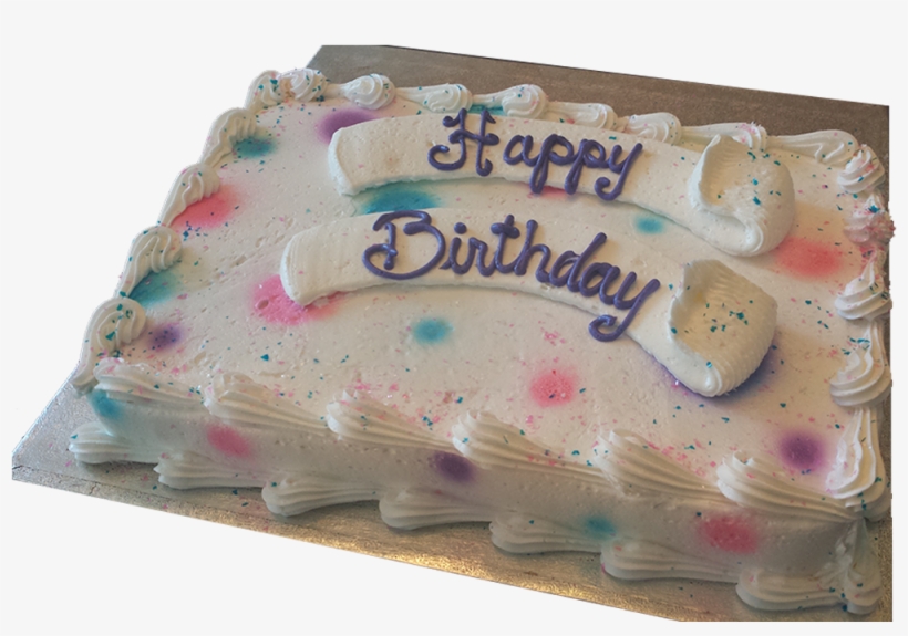 Polka Dot Banner Decorated Slab - Birthday Cake, transparent png download
