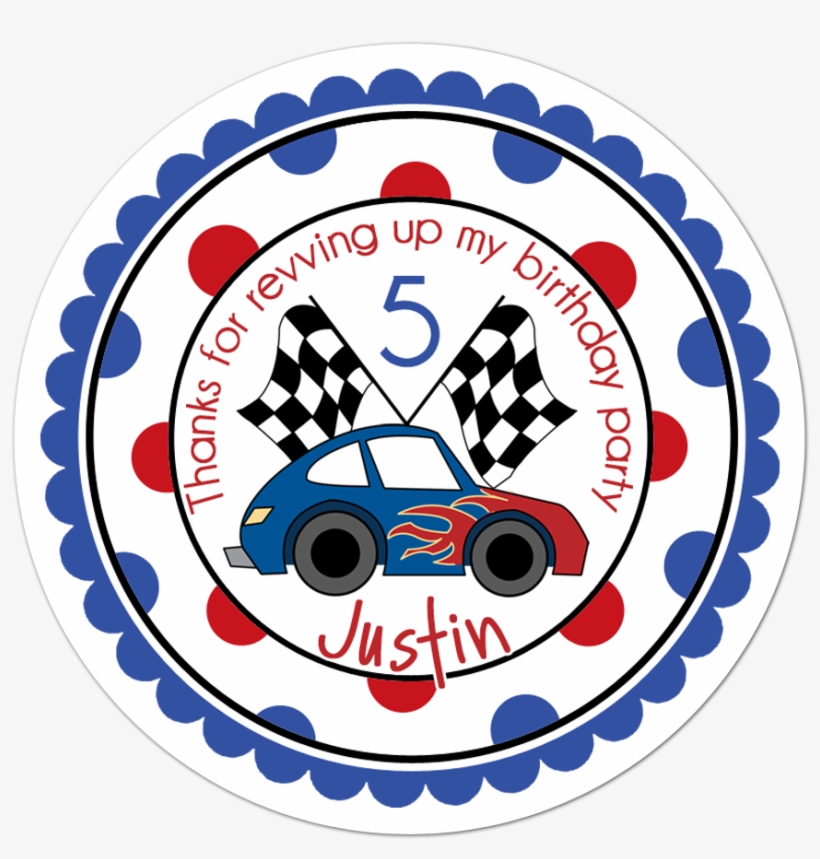 Race Car Wide Polka Dot Border Personalized Sticker - Chhattisgarh Public Service Commission Cgpsc, transparent png download