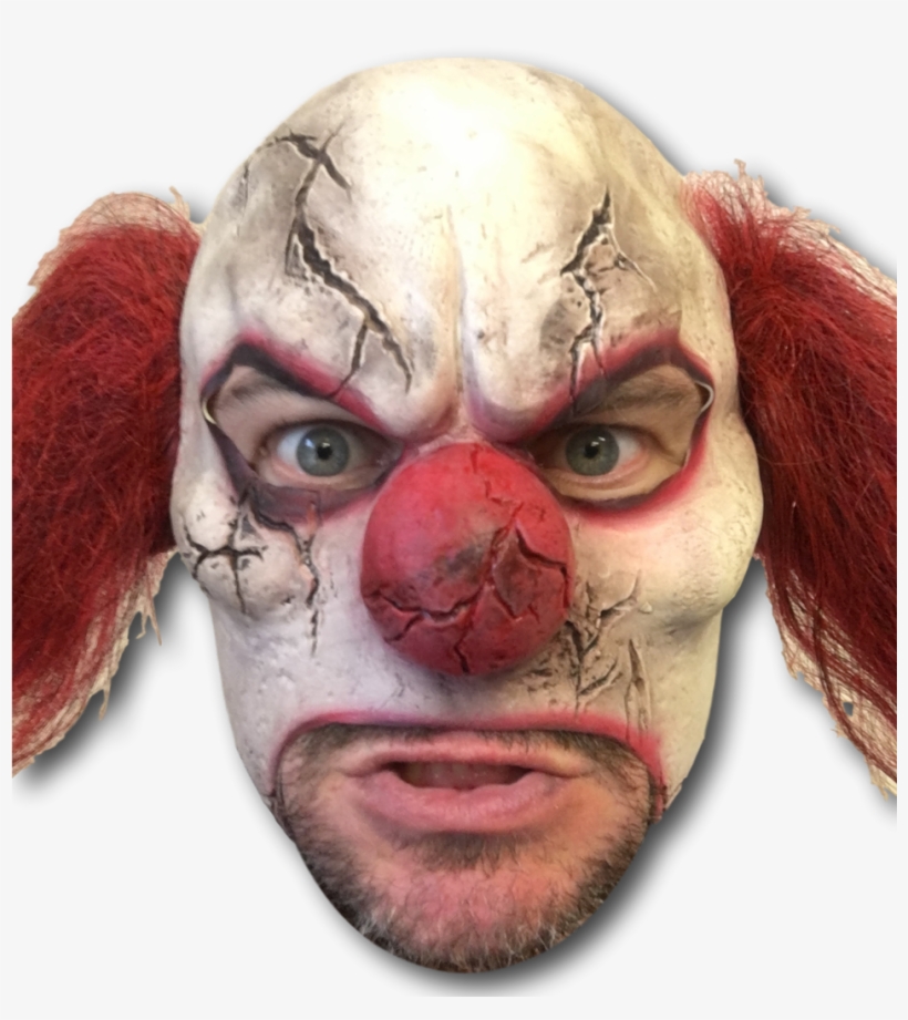 Scary Cracked Clown Mask - Horror, transparent png download