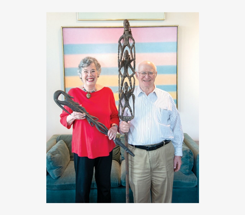 Ray Ann Kremer And George Shapiro Hold Primitive Wood - Senior Citizen, transparent png download