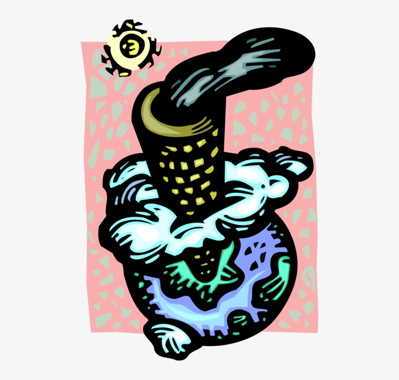 Vector Illustration Of Industrial Manufacturing Polluting - Illustration, transparent png download