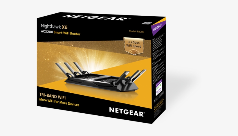 Netgear And Broadcom Rush Nighthawk X6 6-stream - Nighthawk X6 Ac3200, transparent png download
