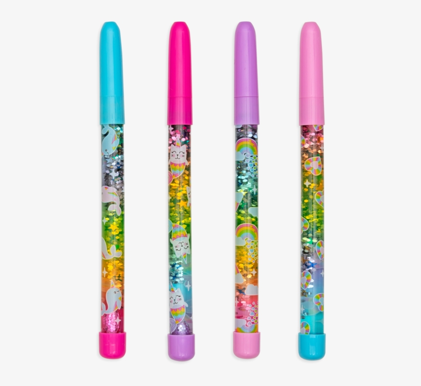 4 Rainbow Glitter Wand Ballpoint Pens - Eye Liner, transparent png download