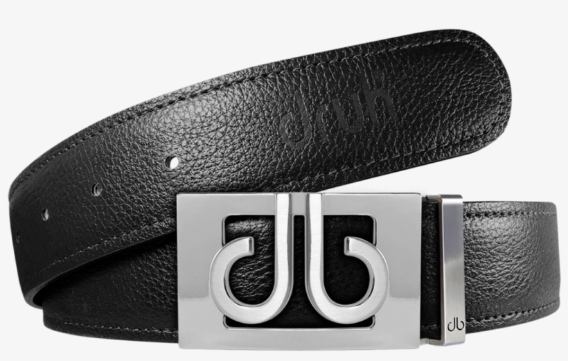 Black Full Grain Textured Leather Strap With Buckle - Buckle, transparent png download