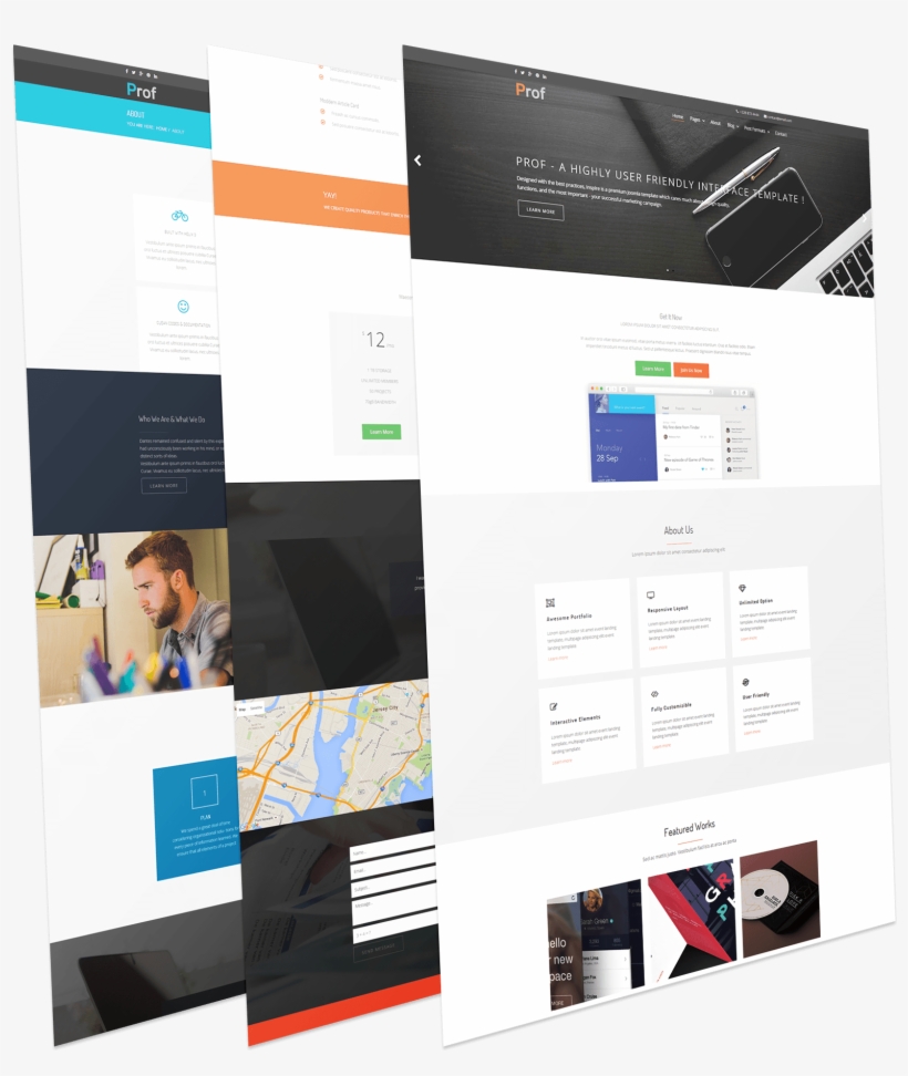 Warptheme Prof Modern And Creative Joomla Template - Graphic Design, transparent png download