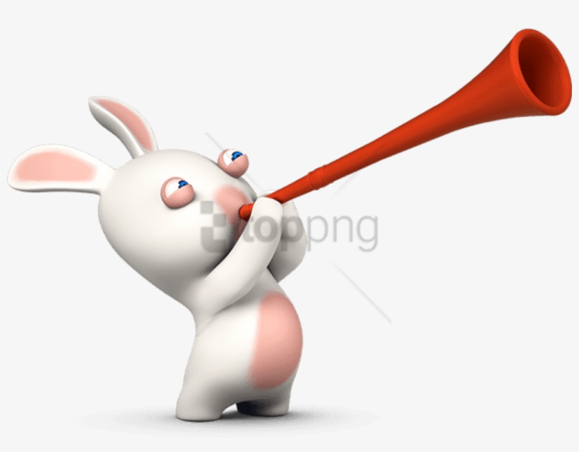 Free Png Download Rabbid Blowing A Horn Clipart Png - Lapin Crètin Png, transparent png download
