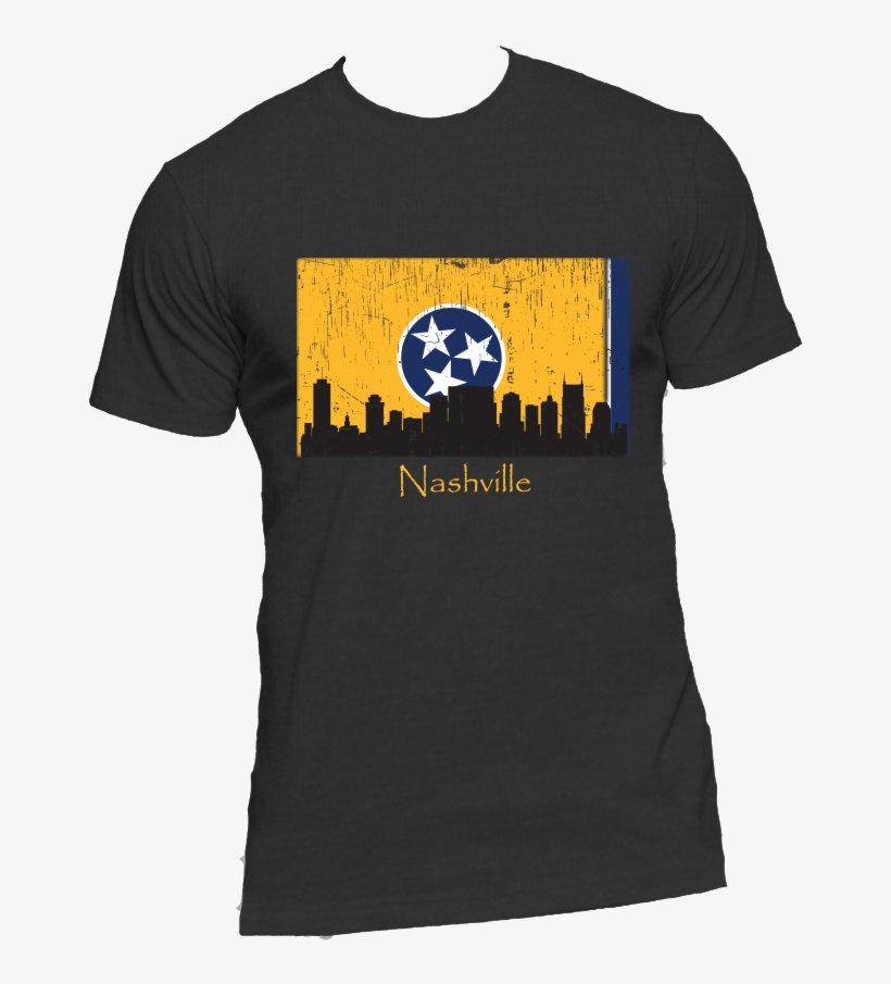 Nashville Skyline Yellow Men's Short Sleeve T-shirt - Logo Elements T Shirt, transparent png download