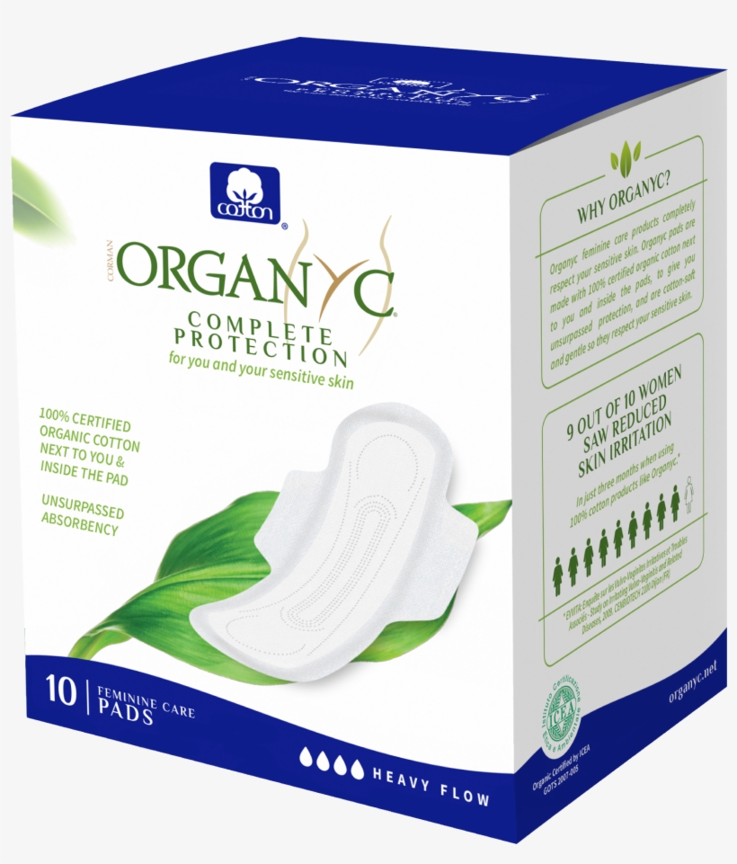 Organyc Certified Organic Cotton Feminine Pads Heavy - Box, transparent png download