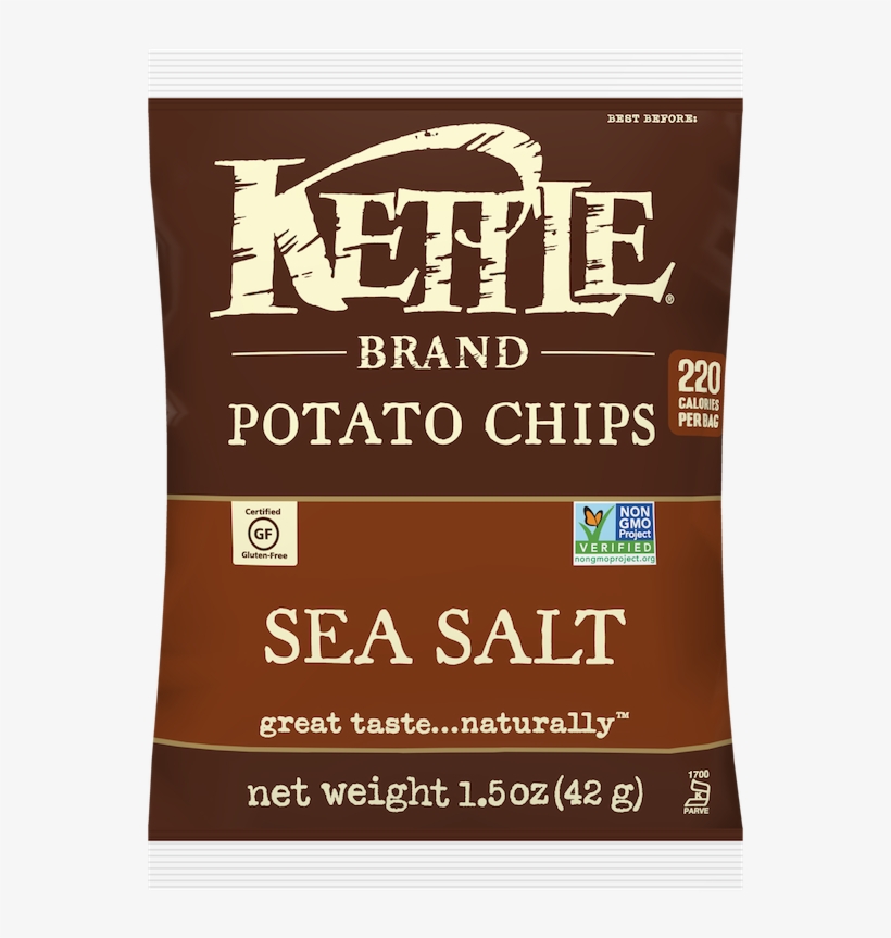 Botana De Papas Fritas Sabor Sal De Mar 42g - Kettle Brand Potato Chips, transparent png download
