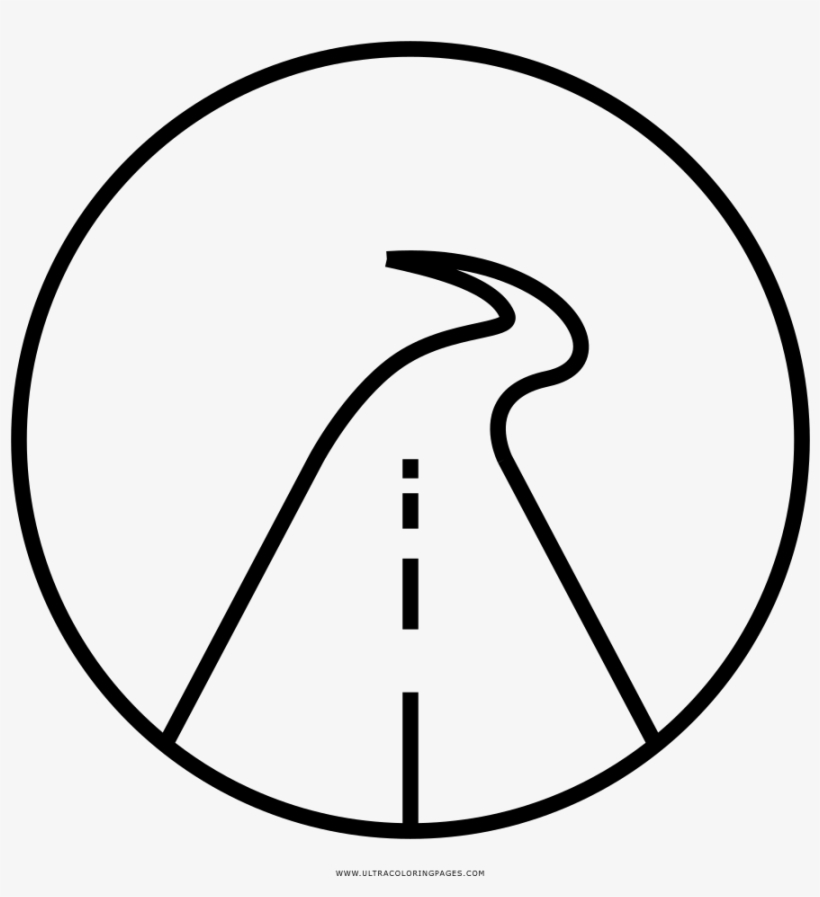 La-carretera Página Para Colorear - Line Art, transparent png download