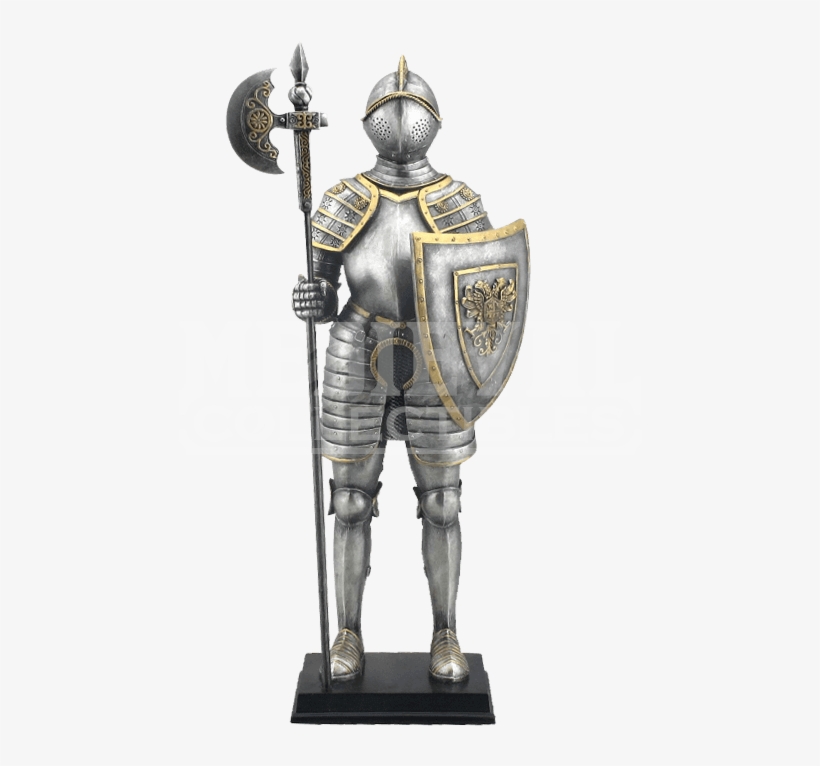 Armor With Pollaxe Statue - Knight, transparent png download