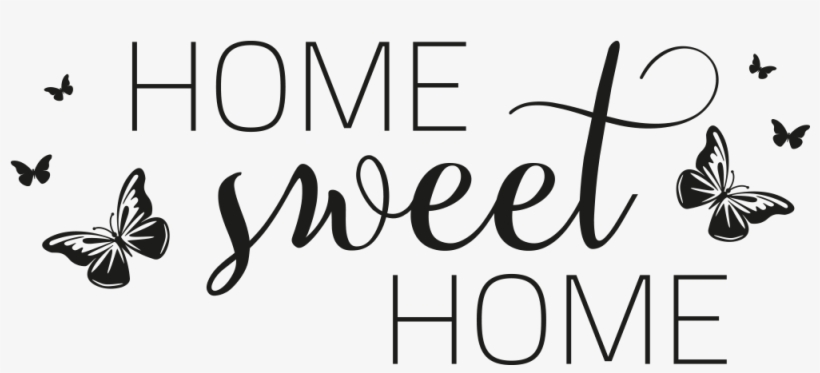 Dekoratives Wandtattoo Home Sweet Home Mit Schmetterlingen - Bild Home Sweet Home, transparent png download