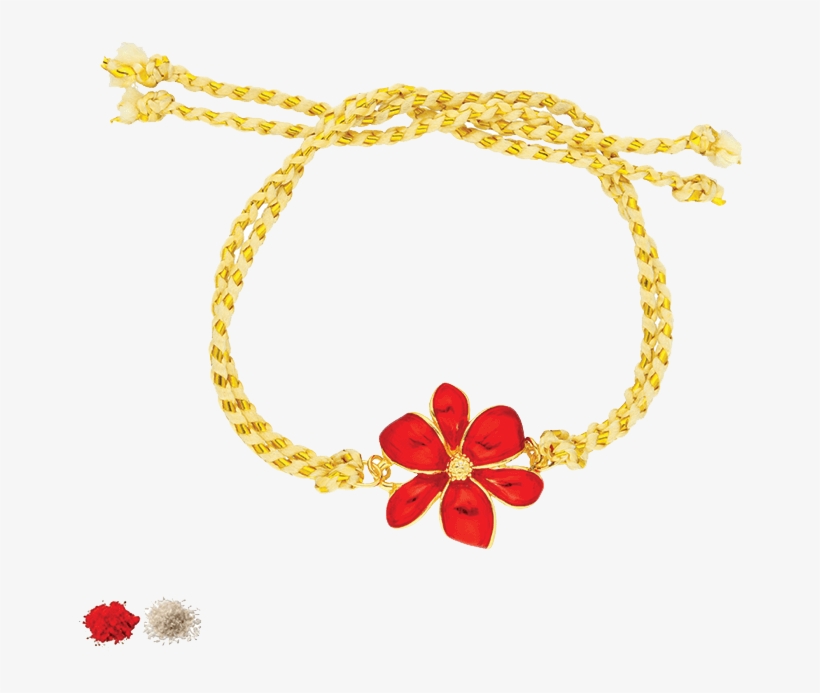 Sri Jagdamba Pearls Red Flower Rakhi Jpjun 18 - Chain, transparent png download