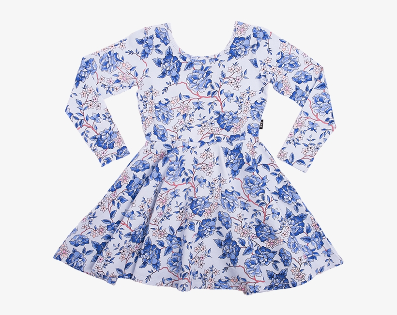Rock Your Kid Oriental Floral Ls Mabel Dress - Dress, transparent png download