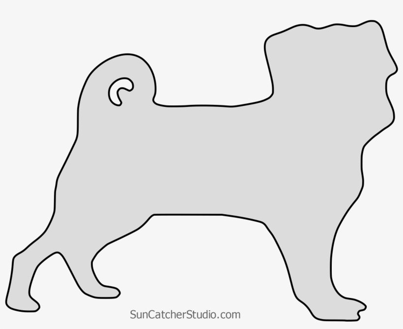 Free Pug Dog Breed Silhouette Pattern Scroll Saw Pattern, - Ancient Dog Breeds, transparent png download