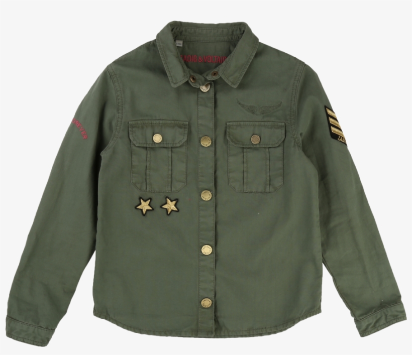 Zadig & Voltaire Kids Shirt Army - Zadig Et Voltaire Army Jacket Kids, transparent png download