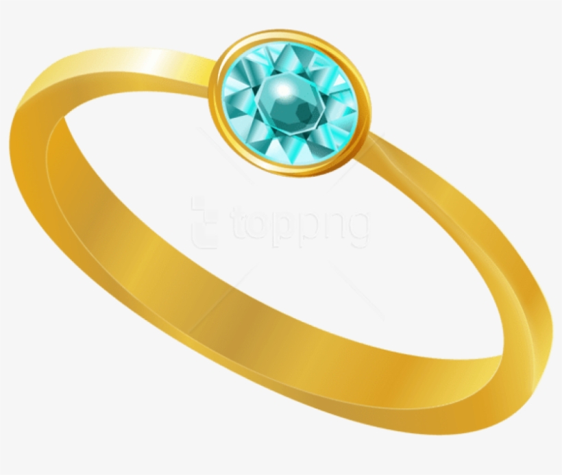 Free Png Download Golden Ring With Blue Diamond Clipart - Ring Clip Art Png, transparent png download
