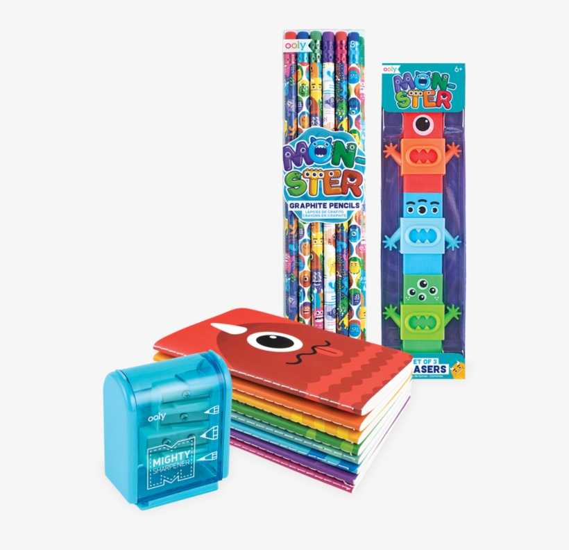 Monster Pals Happy Pack With Monster Pencils, Erasers, - Construction Set Toy, transparent png download