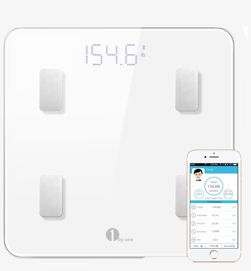 1byone Smart Wireless Digital Bathroom Scale - Iphone, transparent png download