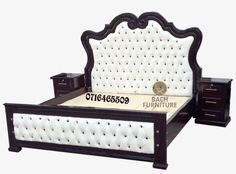 White Buttoned Bed - Drawer, transparent png download