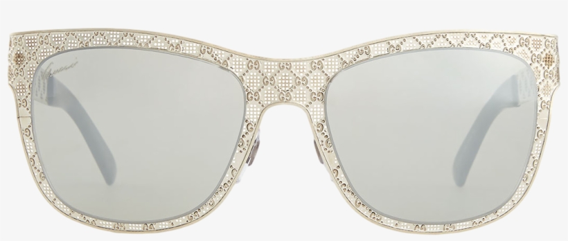 Gucci Mirrored Gg Texture Sunglasses, Palladium - Tints And Shades, transparent png download