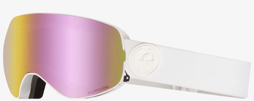 White Out With Lumalens Pink Ionized Dark Smoke Lens - Dragon Nfxs Goggles, transparent png download