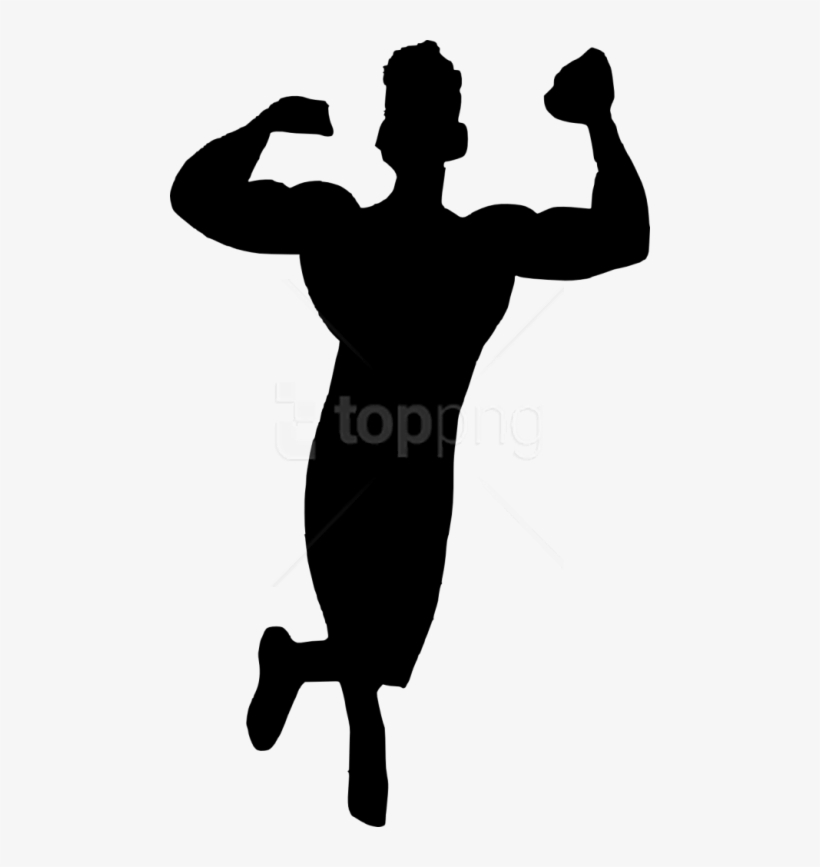 Free Png Muscle Man Bodybuilder Silhouette Png - Silhouette, transparent png download