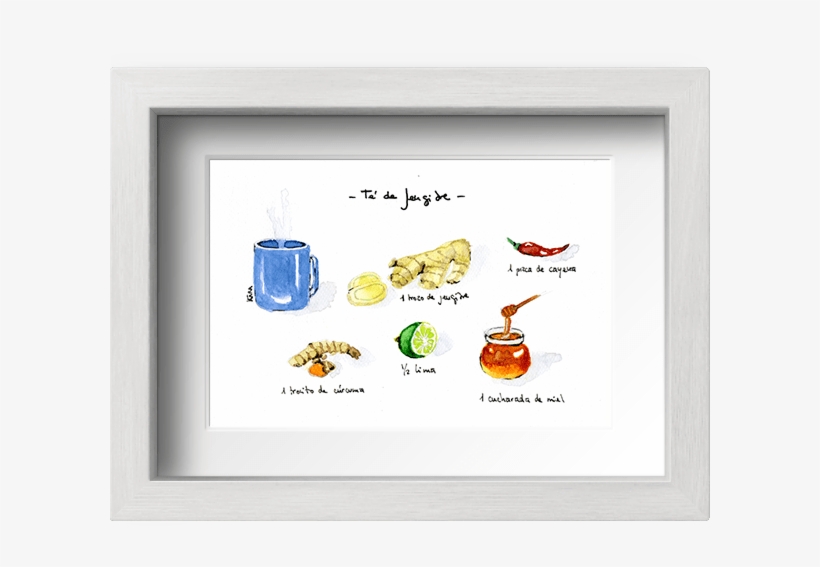 Acuarela Té De Jengibre Con Marco - Illustration, transparent png download