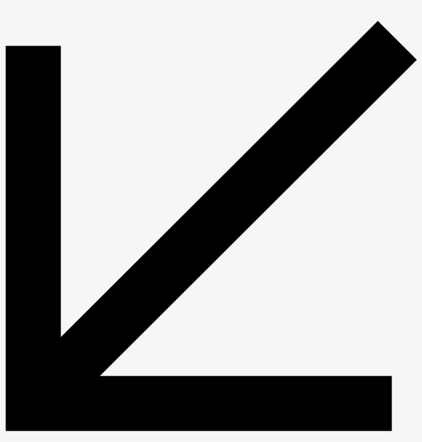 Open - Arrow Pointing Down Left, transparent png download