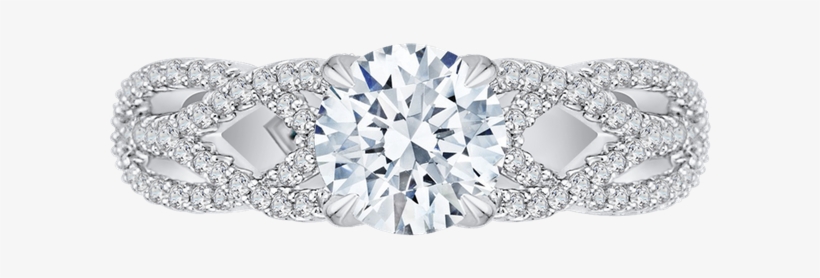 Carizza 18k White Gold Carizza Semi Mount Engagement - Engagement Ring, transparent png download