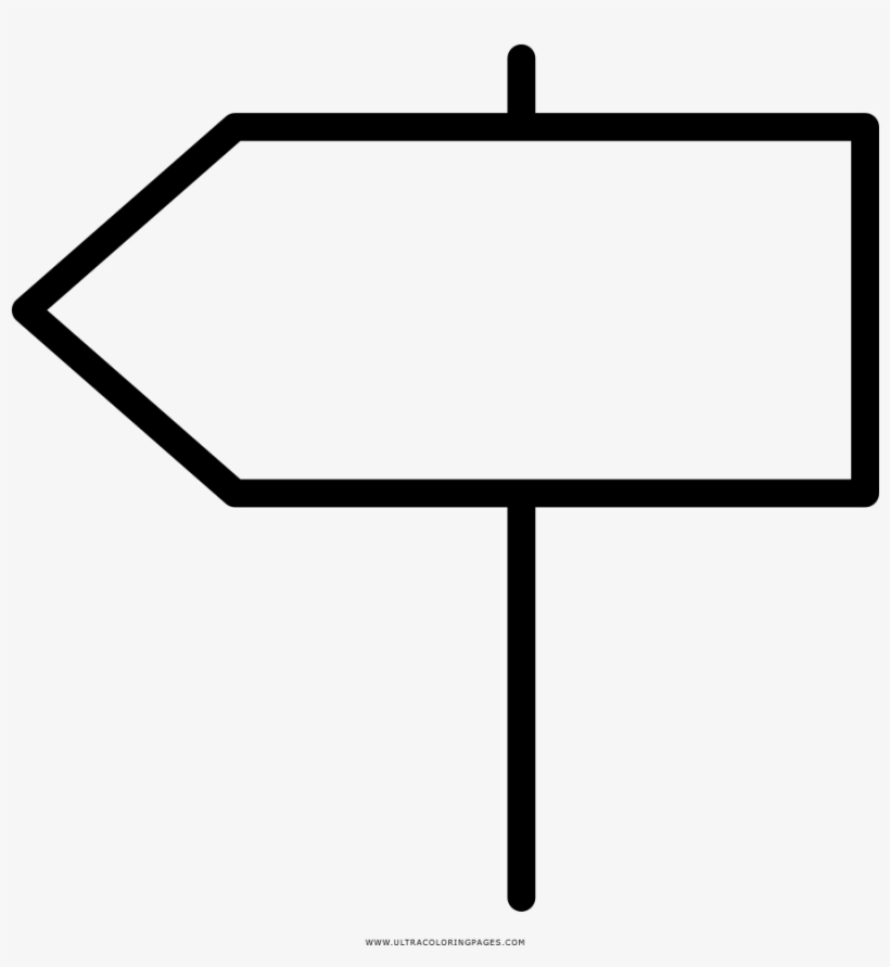 Signpost Coloring Page - Sign, transparent png download