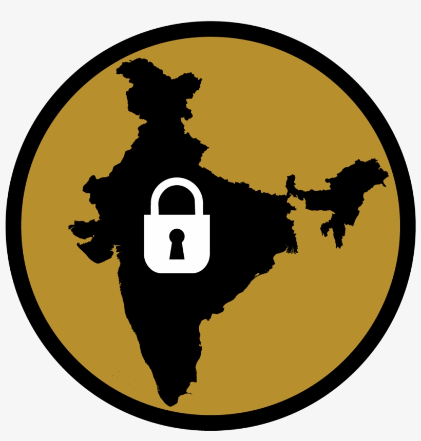 South Asian Security - India Map In Black Colour, transparent png download