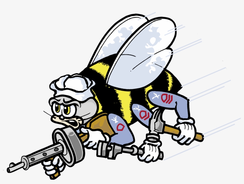 Bee Png Color - Navy Seabee, transparent png download