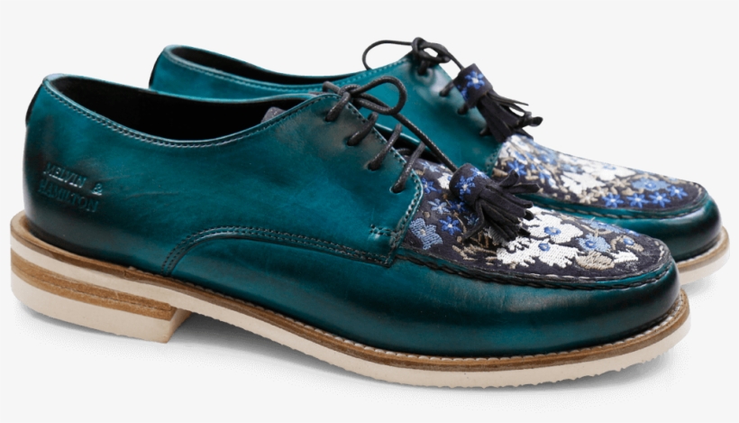 Derby Shoes Kelly 10 Baby Brio Turquoise Suede Navy - Suede, transparent png download