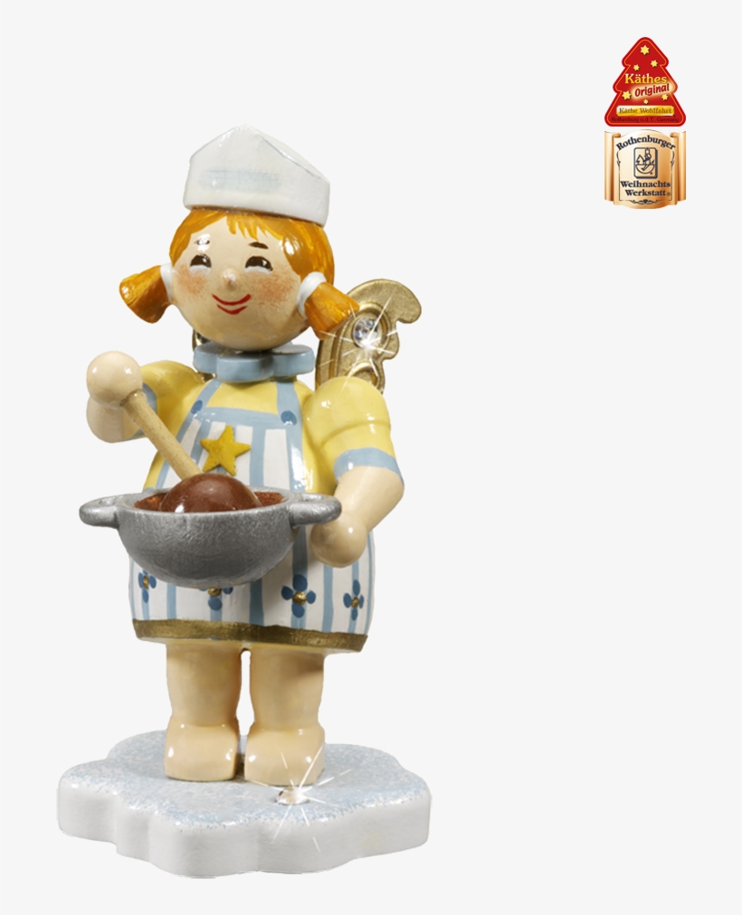 Angel With Chocolate Pot - Figurine, transparent png download